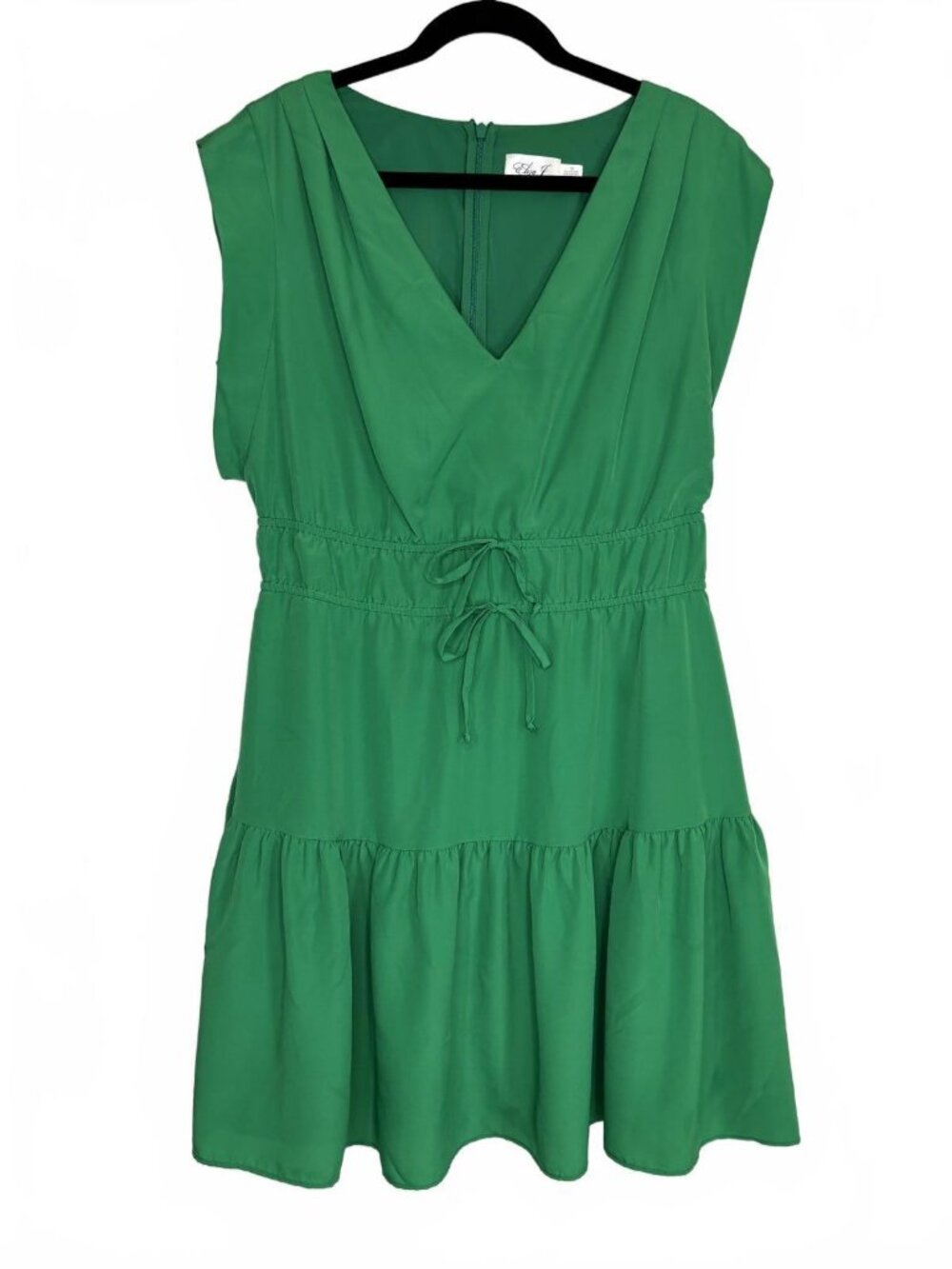 Eliza J Green Obi V Neck Dress Sz 16 Sleeveless Cute Spring